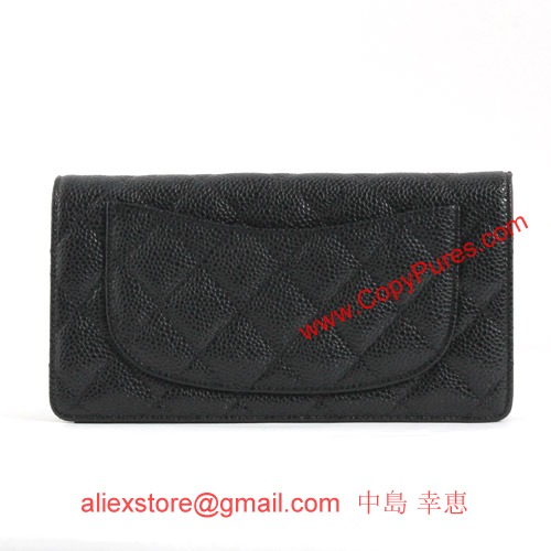 シャネル CHANEL マトラッセライン キャビアスキン 長財布 ブラック＆ゴールド＆ボルドー A31509